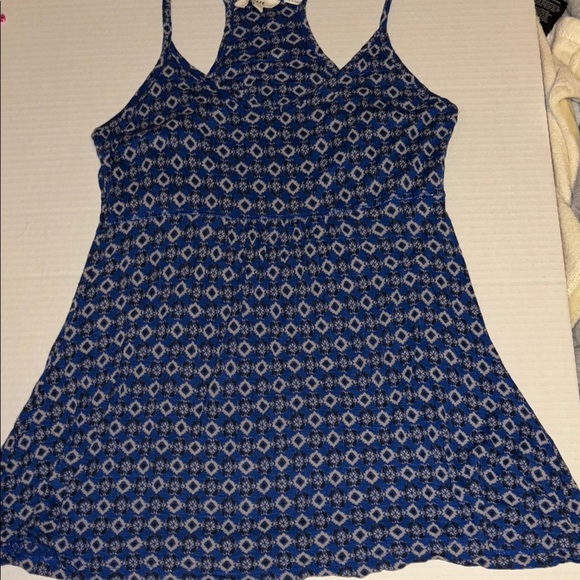 FAT FACE BRAND..BLUE TANK TOP WITH RACER BACK STYLE GREY AND BLACK DESIGN SM/MED - Picture 1 of 6